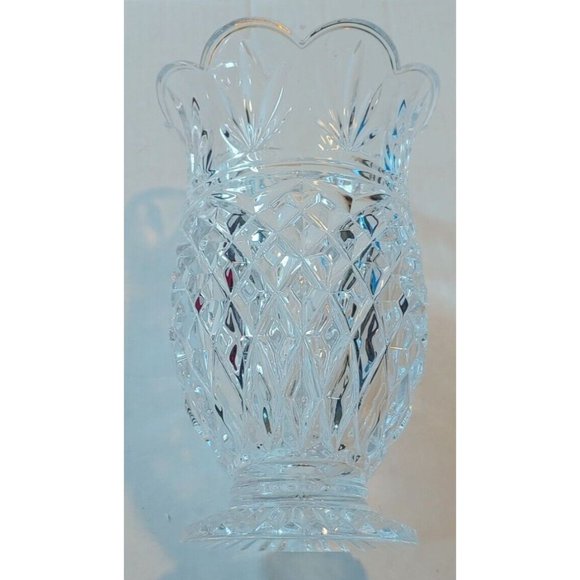 Bohemia Czech Republic Cut 24% Lead Crystal Vase 8" Pineapple Shape - Picture 8 of 9